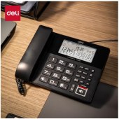 得力（deli）录音电话机 固定座机 办公家用 来电显示 4G内存卡 799 黑